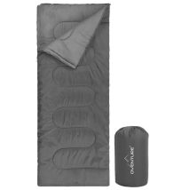 Oventure slaapzak SleepPlus - grijs | 3-seizoenen slaapzak | Comfortabel tot 8 °C | Voor kamperen, logeren en festivals